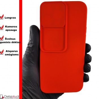 Švelnus guminis dėklas su kameros apsauga - raudonas (Apple Iphone 13 Pro Max) Švelnus guminis dėklas su kameros apsauga - raudonas (Apple Iphone 13 Pro Max)
